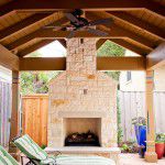 Lakewood Hutsell Home Addition Outdoor Stone Fireplace