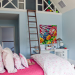 This house is filled with hidden gems—like this vaulted children’s play area! This hidey hole is accessible through the attic ladder from one room and a hatch from another. Both open onto another, larger play area that sits between both children’s rooms.